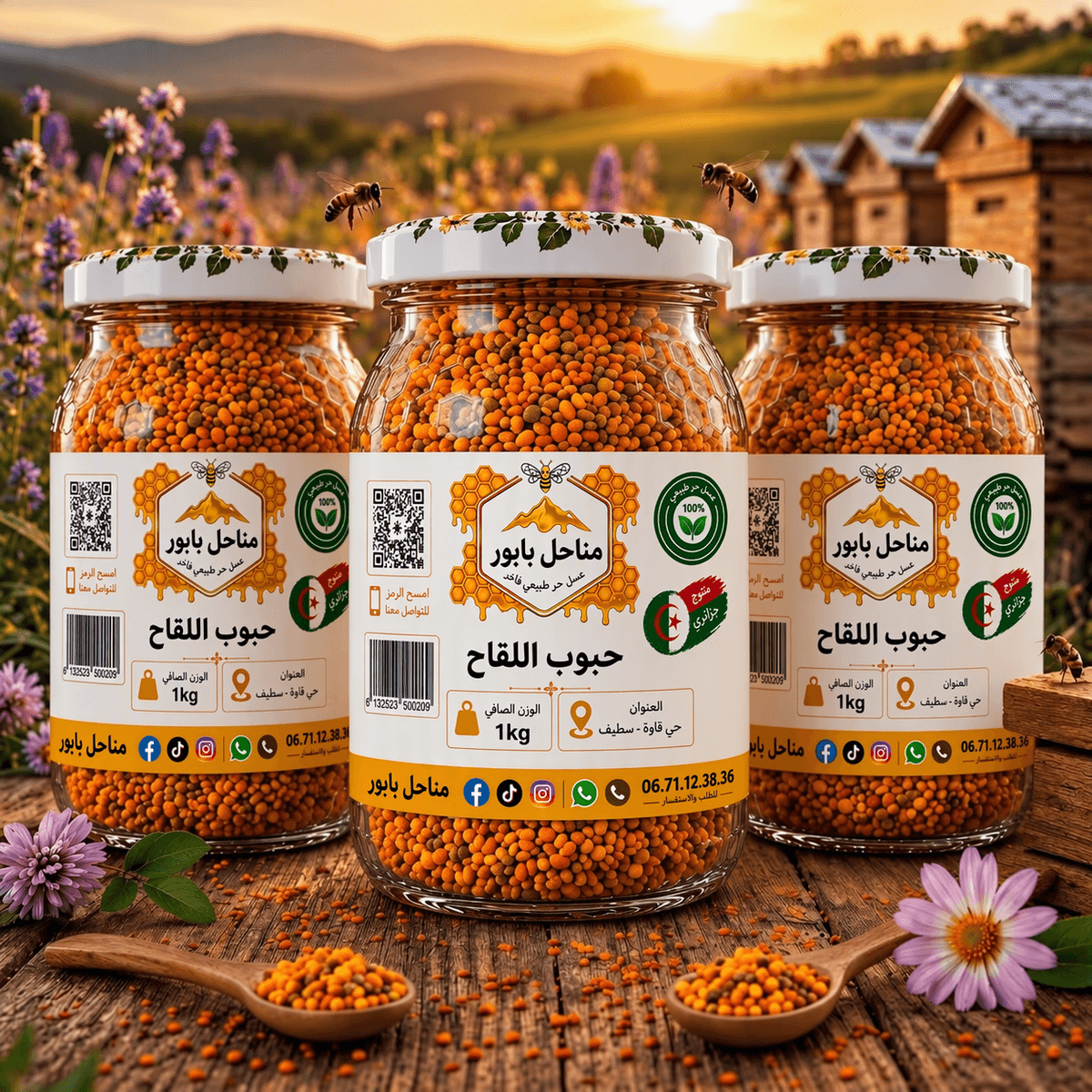 حبوب اللقاح - عسل طبيعي من مناحل بابور