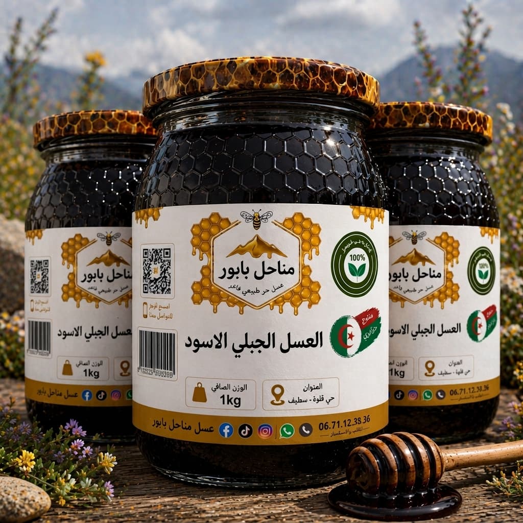 العسل الجبلي الأسود - عسل طبيعي من مناحل بابور