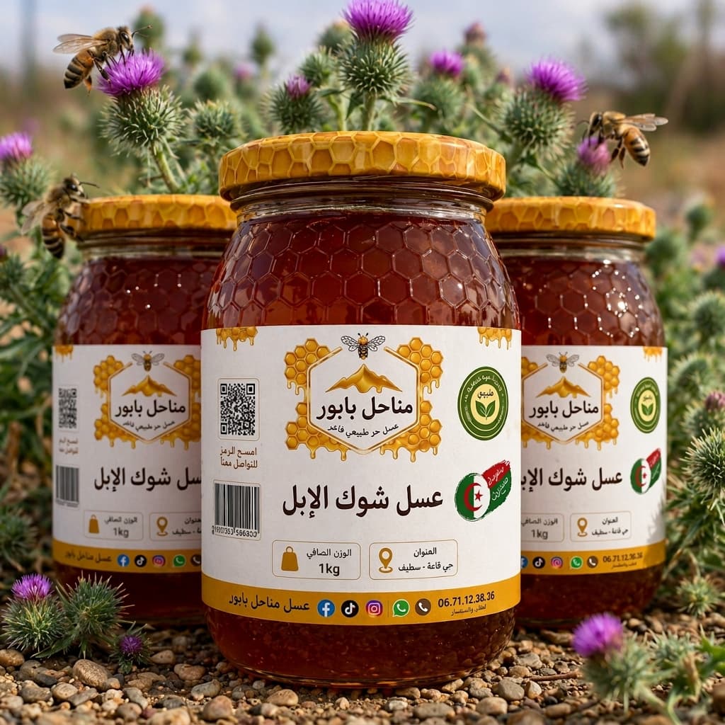 عسل شوك الإبل - عسل طبيعي من مناحل بابور